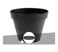 Pot De Fleur Rond Toscane Ø 80 X H.66 Cm Anthracite + Soucoupe - Eda Multicolore