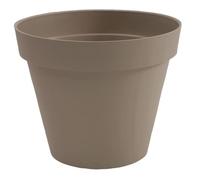 Pot de fleur rond Toscane - EDA - Ø 25 x H 20,6 cm - 6 L - Polypropylène - Taupe