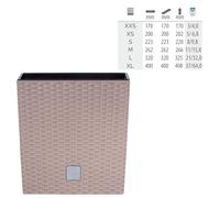 Pot de fleur Rotin Optique avec Insert 6 Taille 4 Couleurs Carré Décoration Mode