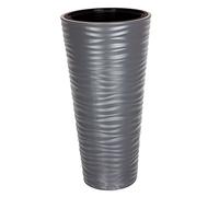 Pot de Fleur Sahara en Plastique Anthracite 78.5 cm ht avec bac Interne