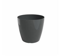 Pot de fleur SAN REMO - Plastique - Anthracite brillant - Rond - 36 x 36 x 33,5 cm - ARTEVASI