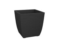 Pot carré bas 42 litres - Diva Stone Noir EDA PLASTIQUES