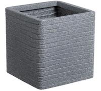 Pot de fleur - STRATA - Carré - Banbury - Ø 30.5cm x 30cm H - Couleur cendres