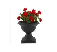 Pot de fleurs Ø 28 cm H 29 cm rond sur pied en terre cuite motif 3D jardinière