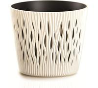 pot de fleurs 15,8cm SANDY ROUND DSR160-CY728 crème plastique PROSPERPLAST