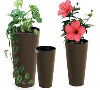Pot de fleurs 20/25/30 Cm Set pour Terrasse Jardin Maison Eco Bois Café