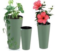 Pot de fleurs 20/25/30 Cm Set Terrace Garden Home Eco Wood Green