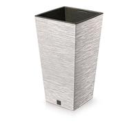 pot de fleurs 24cm FURU SQUARE ECO WOOD DFSH240W-S449W blanc plastique PROSPERPLAST