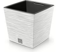pot de fleurs 24cm FURU SQUARE LOW DFS240-S449 blanc plastique PROSPERPLAST