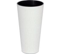 pot de fleurs 25cm TUBUS SLIM ECO WOOD DTUS250W-S449W blanc plastique PROSPERPLAST