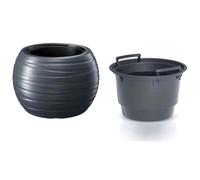 Pot De Fleurs 25l Avec Insert Maze 2en1 Rond Anthracite Multicolore