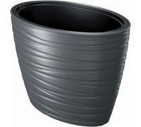 Pot de fleurs 56L avec insert Maze 2en1 ovale anthracite G