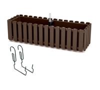 Prosperplast Jardinière de balcon Boardee 58x18x16 cm à suspendre – Brun