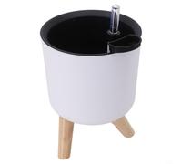 Pot de fleurs à arrosage automatique avec indicateur de niveau d'eau, trous de drainage et plateau de réservoir pour la maison et le bureau (170 x 150 mm)