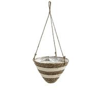 Pot de Fleurs à Suspendre en Corde de Jute, Suspendu Panier Tissé, Pots de Plantes, Jardinière Suspendue en Corde, Panier Jardinière Suspendue Pot pour Plantes, Intérieure ou Extérieure(Blanc I)