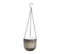 Pot de fleurs à suspendre en plastique avec indicateur de niveau d'eau visible, design auto-amorçant, avec corde en coton, convient pour le jardinage intérieur et extérieur avec ventilation de
