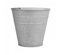 Pot de fleurs - AC-DÉCO - Modèle rond - Zinc - 9 5 x 9 5 x 9 cm