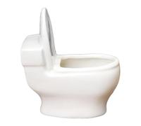 Pot de fleurs amusant en céramique en forme de toilette | Pot de fleurs en forme de toilettes, mini pot de fleurs blanc avec trous de drainage pour la maison, le jardin, la décoration de bureau
