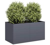 Pot de fleurs anthracite 80 x 40 x 40 cm en acier laminé à froid, plate-bande surélevée robuste pour jardin, balcon, terrasse, sol ouvert