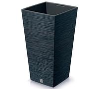 Pot de Fleurs Anthracite avec réservoir, Collection Furu, 39,5 x 39,5 x 75,5 cm, capacité 37 l.
