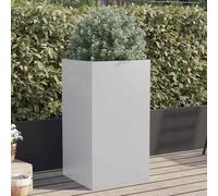Pot de fleurs argenté 42 x 38 x 75 cm, en acier galvanisé, inoxydable, design moderne, pour jardin, balcon, terrasse, durable