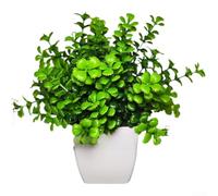 Pot de fleurs artificiel en plastique vert 18 cm (herbe de Milan) | Construction en plastique, couleur résistante à la décoloration, base robuste, utilisation durable, pas de déformation