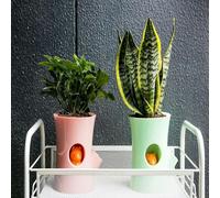 Pot De Fleurs Auto-Arrosant En Forme D'écureuil - Motif Dessin Animé Mignon Pour Plantes D'intérieur, Absorption Automatique De L'eau, 12,5 X 15 Cm