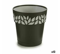 Pot de fleurs auto-arrosant Stefanplast Cloe Anthracite plastique 15 x 15 x 15 cm (12 pièces)