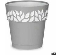 Pot de fleurs auto-arrosant Stefanplast Cloe Gris Plastique 19 x 19 x 19 cm (12 pièces)