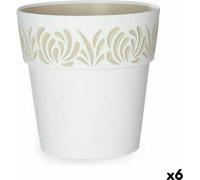 Pot de fleurs auto-arrosant Stefanplast Gaia Blanc Plastique 25 x 25 x 25 cm (6 pièces)