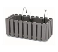 Pot De Fleurs Avec Crochet Suspension Balcon 38cm Gris Boardee Fencycase Multicolore