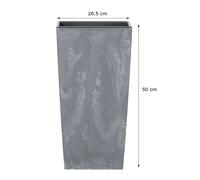 26,6 L Prosperplast Urbi Square Effect pot haut en plastique avec réservoir en gris clair, 50 (H) x 26,5 (L) x 26,5 (P) cms