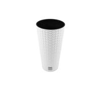 Pot de fleurs avec insert Prosperplast Rato Tubus DRTUS300 imitation rotin blanc
