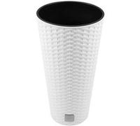 Pot de fleurs avec insert Prosperplast Rato Tubus DRTUS300 imitation rotin blanc Blanc G