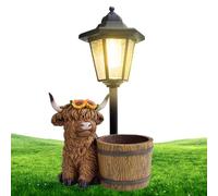 Pot de fleurs avec lumière solaire | Lampe à énergie solaire en forme de vache avec pot de fleurs - Décoration de jardin en forme de vache, pour jardin, porche, pelouse, patio, cour, portes et