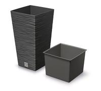 Prosperplast Pot de fleurs FURU SQUARE DFSH200-S433 20x20x38 cm avec réserve d'eau Anthracite