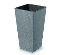 Pot de fleurs avec reserve d´eau 26x26x50cm gris galet - FURU