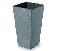 Pot de fleurs avec reserve d´eau 34x34x66cm gris galet - FURU