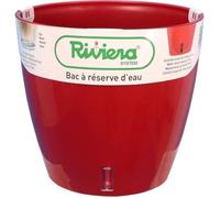 Pot de fleurs avec réserve d'eau - RIVIERA - EVA NEW Rond - Ø 36 x H 33 cm - Rouge