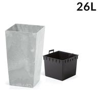 Pot de fleurs Bac à fleur Cache pot Jardinière style Béton gris 26 Litres Terrasse Jardin Intérieur Extérieur