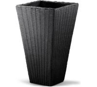 Deuba Pot de Fleurs Anthracite 70 x 40 x 40 cm 59 L Bac à Fleurs Aspect polyrotin Jardin terrasse intérieur extérieur jardinière Cache-Pot