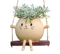 Pot de Fleurs Balançoire - Fauteuil à Bascule Chat Résine Pots de Fleurs Extérieur,Décoration Maison pour Entrée Séjour Rebord Fenêtre Extérieur Intérieur,Intérieur
