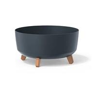 Pot de fleurs bas 14,3L avec pieds amovibles et insert 380 mm, anthracite