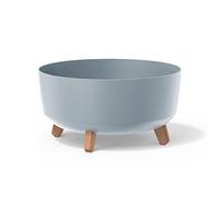 Pot de fleurs bas 14,3L avec pieds amovibles et insert 380 mm, Gris Clair