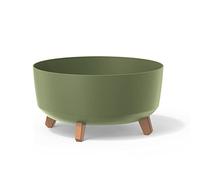 Prosperplast Pot de fleurs bas 14,3 L avec pieds amovibles et insert 380 mm, vert