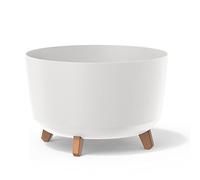 Prosperplast Pot de fleurs bas Gracia DGRL400-S449 21,5L pieds amovibles insert Ø390 Blanc