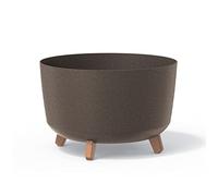 Pot de fleurs bas 21,5L avec pieds amovibles et insert 390 mm, Café
