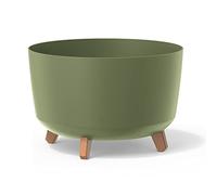 Pot de fleurs bas 21,5L avec pieds amovibles et insert 390 mm, vert