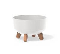 Pot de fleurs bas 3,8L avec pieds amovibles et insert 235 mm, Blanc