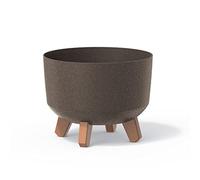Pot de fleurs bas 3,8L avec pieds amovibles et insert 235 mm, Café